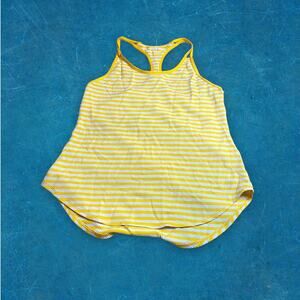 Calia Athletic Yellow & White Striped Raceback Tank Top Size Small